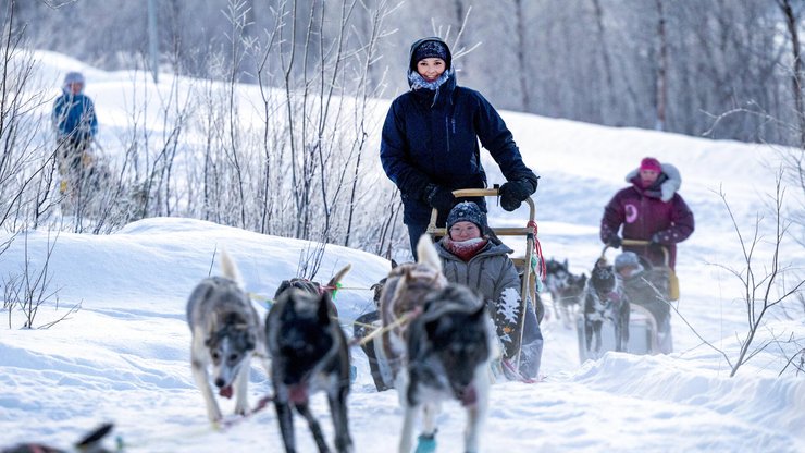 Princess Ingrid Alexandra during a dog sledding tour along a route .    ADEL  ROYALS MONACHY KONIGLICH ROYAUX ROYALTY QUEEN PRINCESS KING PRINCE