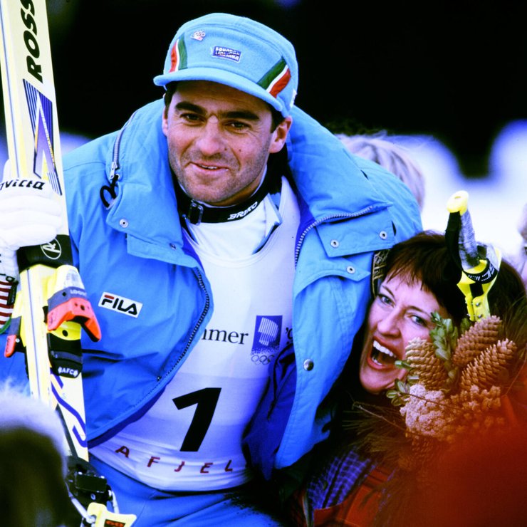 TOMBA Alberto Team ITA Ski Alpine 2.Platz im Slalom der Maenner Olympische Winterspiele 1994 in Lillehammer am 27. 02.1