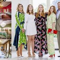 Im Palast finden oft Fotoshootings mit Máxima, Ariane, Amalia, Alexia und Willem-Alexander (v. l.), wie hier 2022, statt.