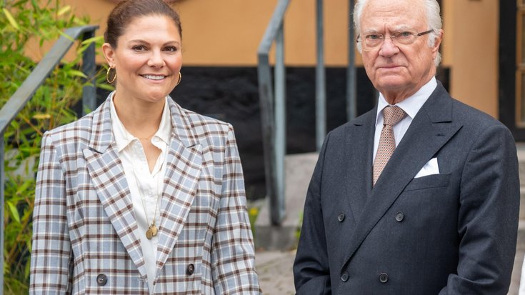 Carl Gustaf, Victoria und Christina bei einem Seminar in Stockholm