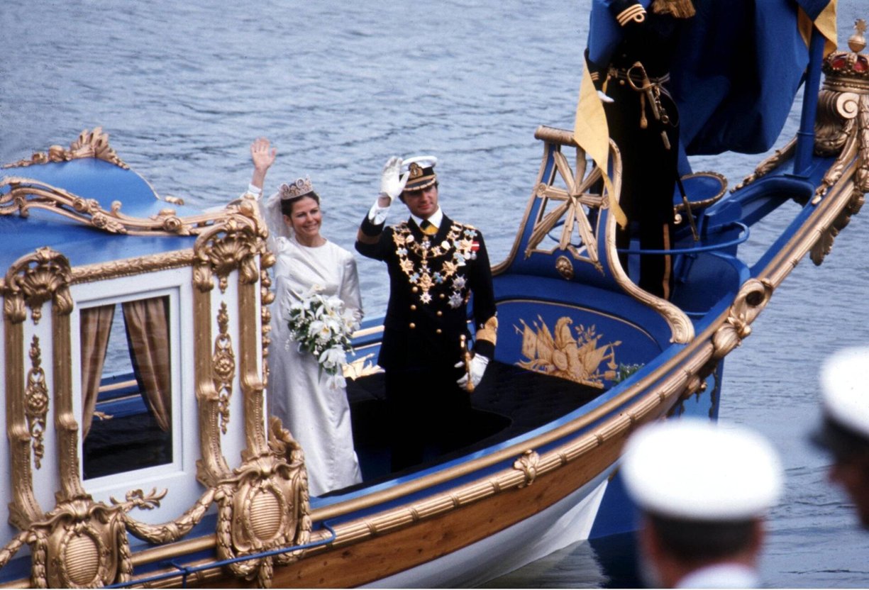 STOCKHOLM 1976-06-19 KungabrÃ¶llop i Sverige. BrÃ¶llopet mellan kung Carl XVI Gustaf och Silvia Sommerlath 19 juni 1976. H